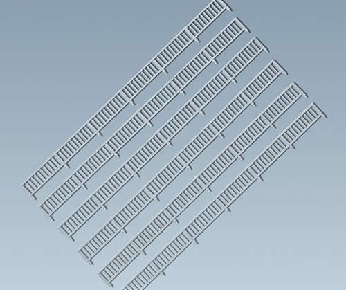 Faller 180404 HO Scale Two-Rail Fence w/Posts -- 56-11/16" 144cm Total Length