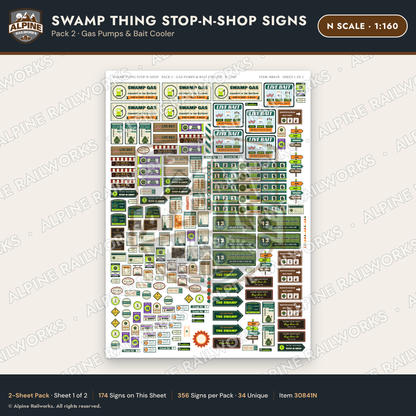 Alpine Railworks 30841N N Scale Roadside Signs - Swamp Monster Store