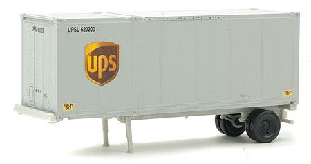 Walthers SceneMaster 949-8601 HO Scale 28' Container with Chassis 2-Pack UPS