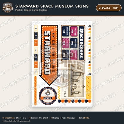 Alpine Railworks 31148G G Scale Roadside Signs - Space Museum