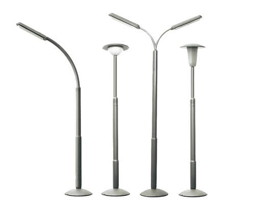 Faller 180538 HO Scale Streetlight Set Nonworking -- 7 each of 4 types
