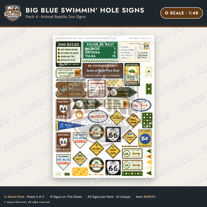 Alpine Railworks 30957O O Scale Roadside Attraction Signs - Blue Whale