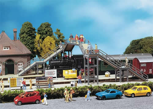 Faller 120178 HO Scale 2-Track Steel Footbridge -- 7 x 4-3/4" 18 x 11.9cm