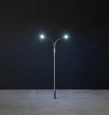 Faller 180201 HO Scale Two-Arm LED Street Light, Cold White