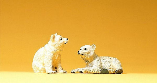 Preiser 47523 1/25 Scale Wild Animal Figures Polar Bear Cubs