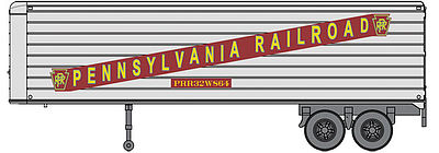 Walthers SceneMaster 949-2405 HO Scale 35' Fluted-Side Trailer 2-Pack Pennsy