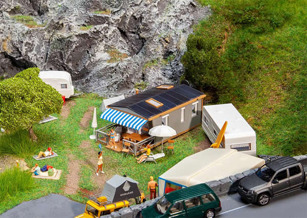 Faller 130657 HO Scale Mobile Home -- Kit - 4-5/16 x 2-1/8 x 1-1/2"