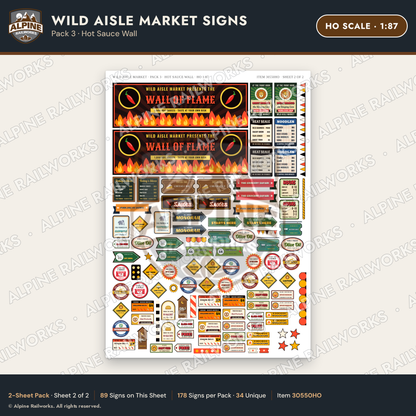 Alpine Railworks 30550HO HO Scale Roadside Signs - Jungle Grocery