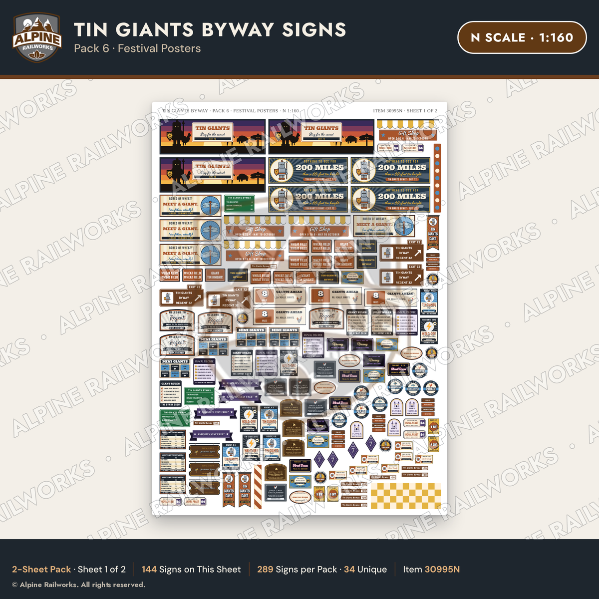 Alpine Railworks 30995N N Scale Roadside Signs - Scrap Metal Giants