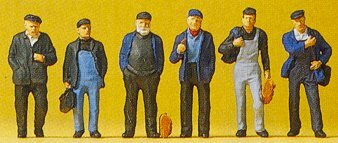 Preiser 10350 HO Scale Industrial/Dock Workers pkg(6)