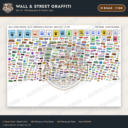 Alpine Railworks 30530N N Scale Wall & Street Graffiti Cut-Outs