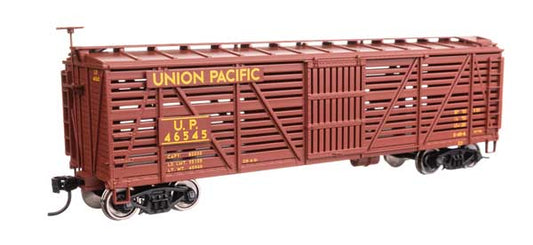 Walthers Mainline 910-41473 HO Scale 40' Wood Stock Car RTR UP #46545