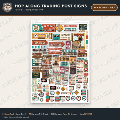 Alpine Railworks 30757HO HO Scale Roadside Signs - Trading Post