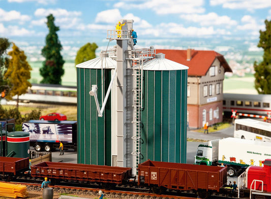 Faller 120260 HO Scale Double Silo with Elevator Kit