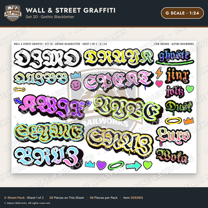 Alpine Railworks 30536G G Scale Wall & Street Graffiti Cut-Outs