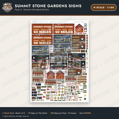 Alpine Railworks 30556N N Scale Roadside Signs - Rock Garden