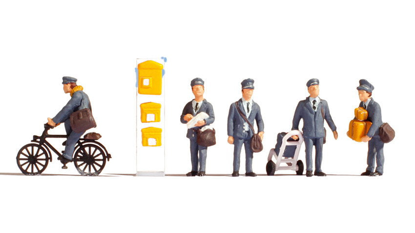 Noch 15088 HO Scale German Letter Carriers Set w/Bicycle, 5 fig