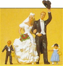 Preiser 45041 G Scale Bride, Groom, Ring Bearer & Flower Girl