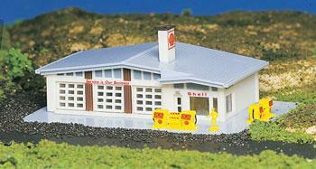 Bachmann 45904 N Scale Shell Gas Station Assembled 3.5x5.5in