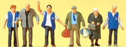 Preiser 10544 HO Scale Passengers -- Travelers Aid Personnel w/Elderly pkg(6)