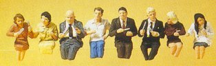 Preiser 10391 HO Scale Sitting and Eating -- pkg(8)