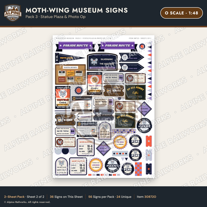 Alpine Railworks 30872O O Scale Roadside Signs - Mothman Museum