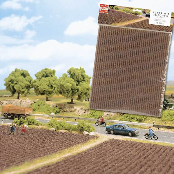 Busch 7183 N Scale Plowed Field Sheet -- 19 x 11" 48.3 x 27.9cm pkg(2)