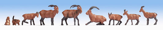 Noch 15742 HO Scale Alpine Animals -- pkg(12)