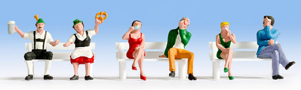 Noch 15536 HO Scale Seated People -- Set #4 pkg(6)