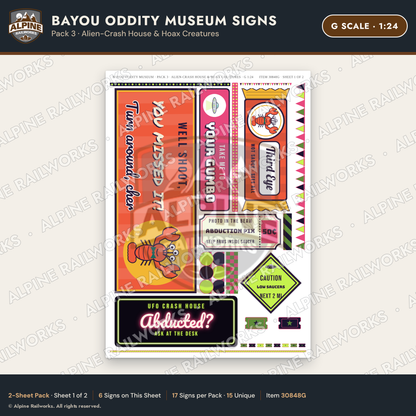 Alpine Railworks 30848G G Scale Roadside Signs - Oddity Museum