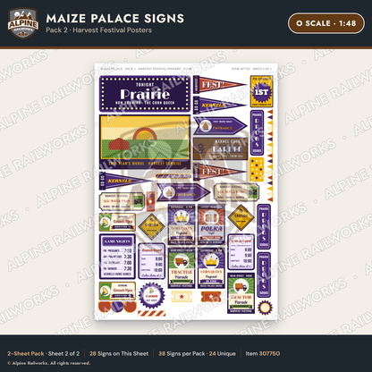 Alpine Railworks 30775O O Scale Roadside Signs - Corn Palace