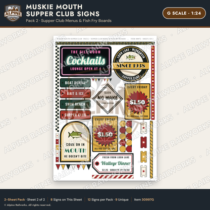 Alpine Railworks 30997G G Scale Roadside Attraction Signs - Giant Fish