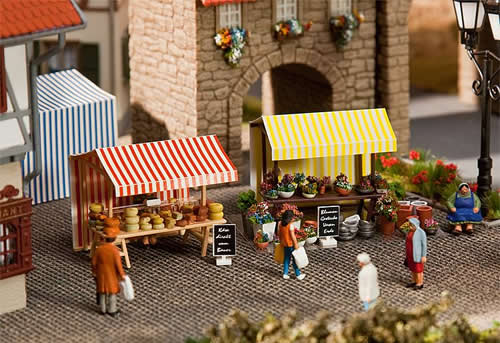 Faller 180614 HO Scale Farmers Market Sales Tents -- Kit