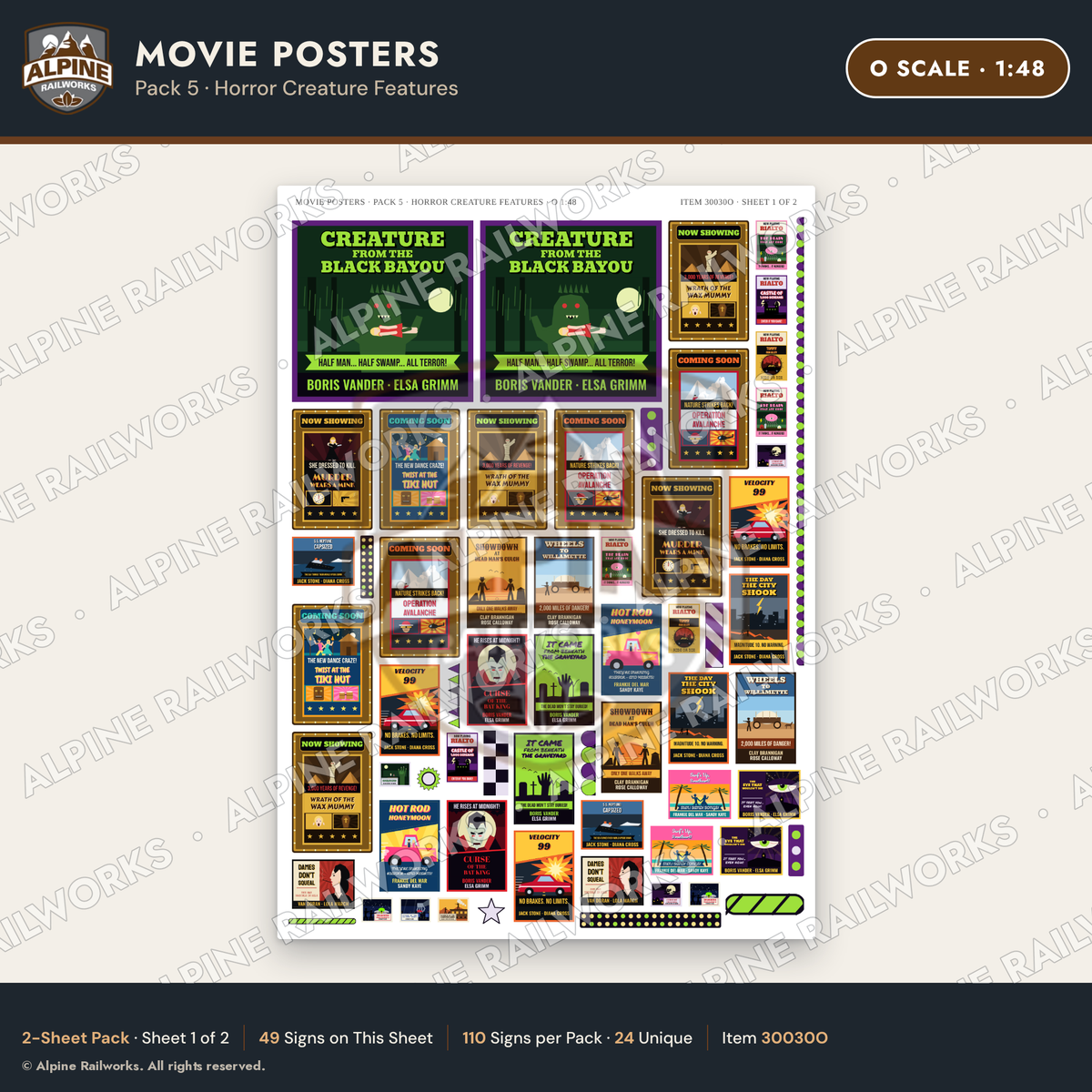 Alpine Railworks 30030O O Scale Movie Posters