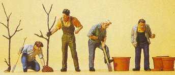 Preiser 10466 HO Scale People Working -- Men Planting Trees