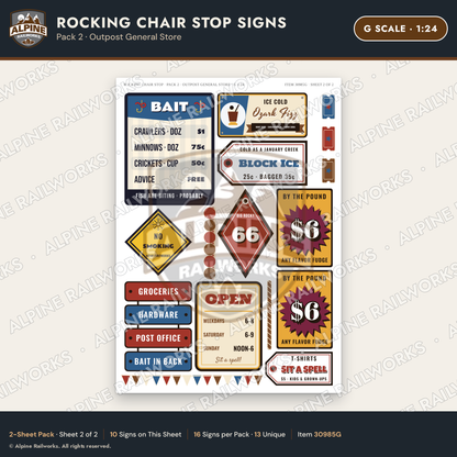 Alpine Railworks 30985G G Scale Roadside Signs - Giant Rocking Chair