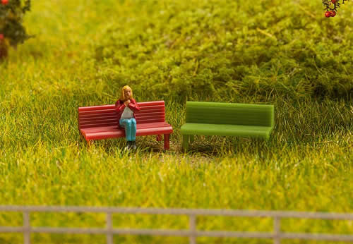 Faller 180919 HO Scale Wood Benches pkg(4)