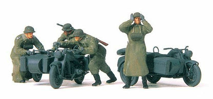 Preiser 16580 HO Scale Former German Army WWII Motorcycle Troops (Plastic Kit)