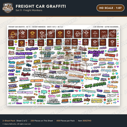 Alpine Railworks 30527HO HO Scale Freight Car Graffiti Cut-Outs