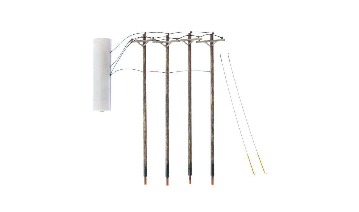 Woodland Scenics US2265 HO Scale Pre-Wired Poles - Single Crossbar