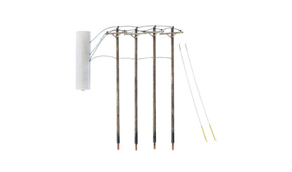 Woodland Scenics US2265 HO Scale Pre-Wired Poles - Single Crossbar