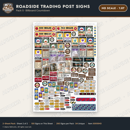 Alpine Railworks 30510HO HO Scale Roadside Trading Post Signs