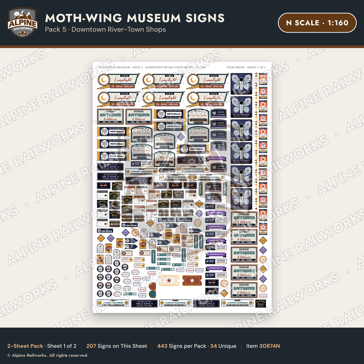 Alpine Railworks 30874N N Scale Roadside Signs - Mothman Museum