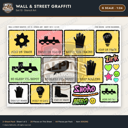 Alpine Railworks 30529G G Scale Wall & Street Graffiti Cut-Outs