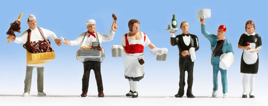 Noch 15070 HO Scale Food Service Workers -- pkg(6)