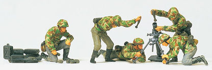 Preiser 16541 HO Scale Former German Army WWII - Unpainted Fighting Mortar Crew