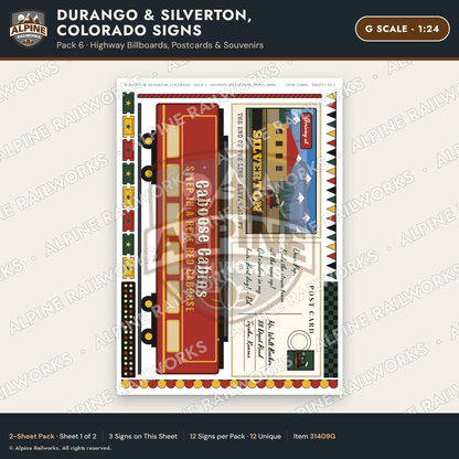 Alpine Railworks 31409G G Scale Durango CO Signs - Billboards