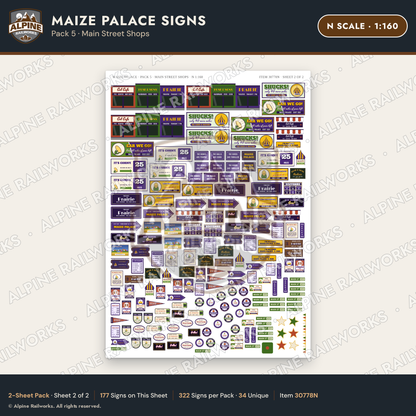 Alpine Railworks 30778N N Scale Roadside Signs - Corn Palace