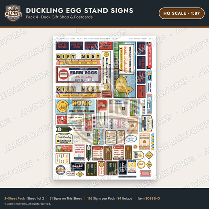 Alpine Railworks 30885HO HO Scale Roadside Signs - Giant Duck