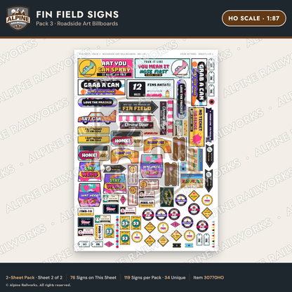 Alpine Railworks 30770HO HO Scale Roadside Signs - Buried Car Art